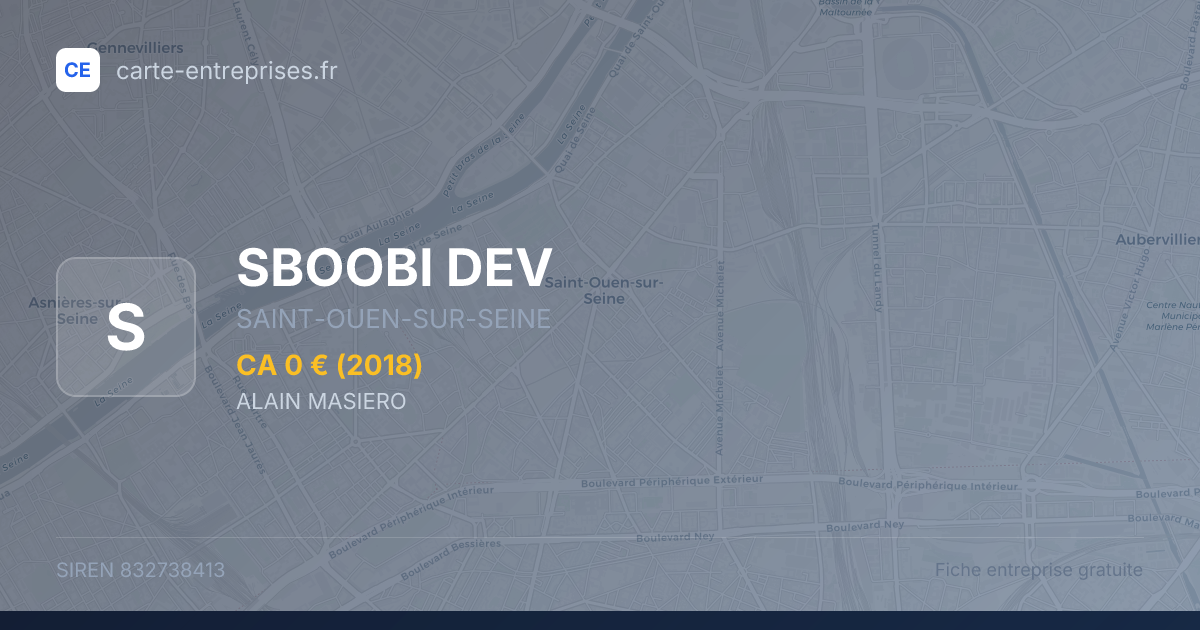 SBOOBI DEV — 832738413 — fiche entreprise