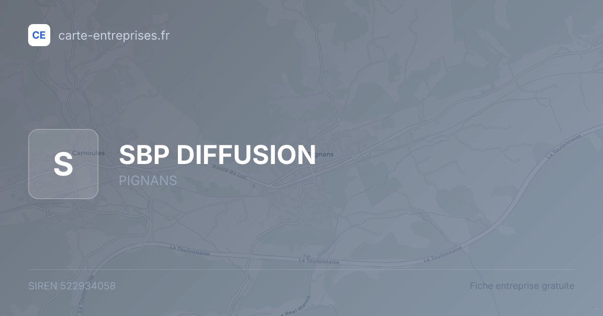 SBP DIFFUSION — 522934058 — fiche entreprise
