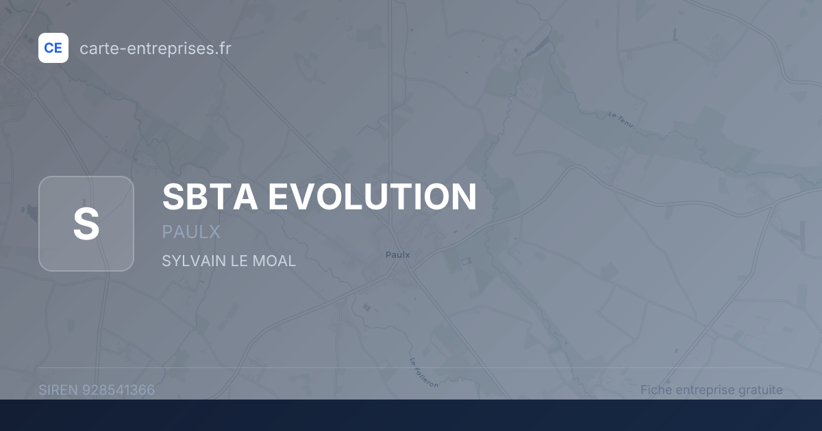 SBTA EVOLUTION — 928541366 — fiche entreprise
