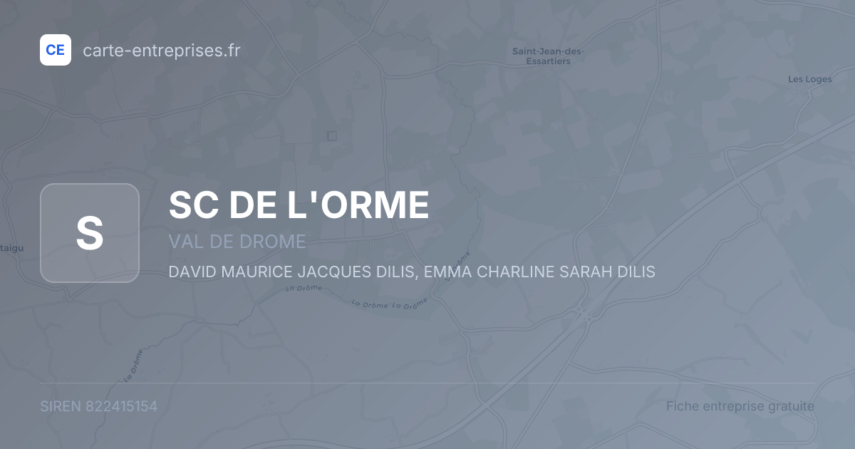 SC DE L'ORME — 822415154 — fiche entreprise