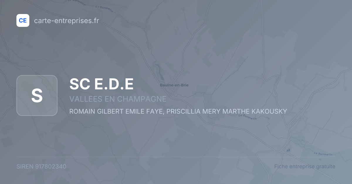 SC E.D.E — 917802340 — fiche entreprise