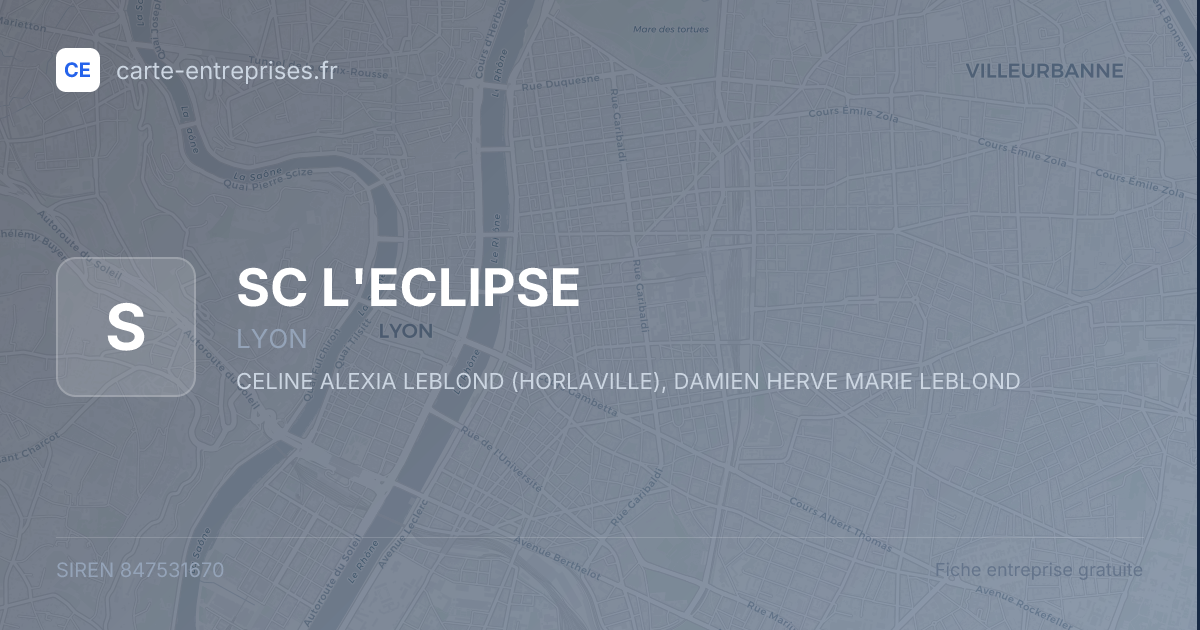 SC L'ECLIPSE — 847531670 — fiche entreprise