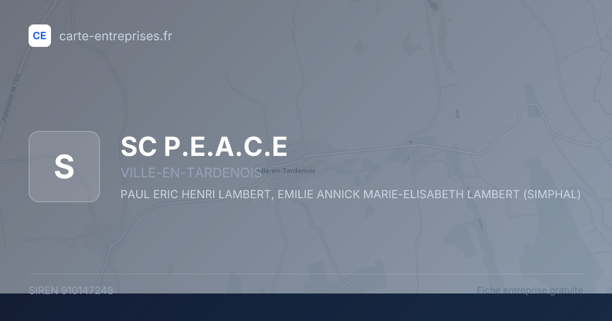 SC P.E.A.C.E — 910147248 — fiche entreprise