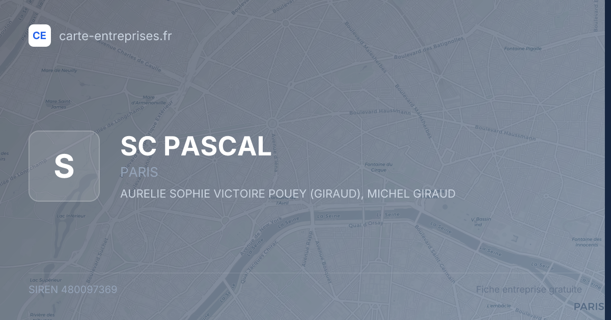 SC PASCAL — 480097369 — fiche entreprise