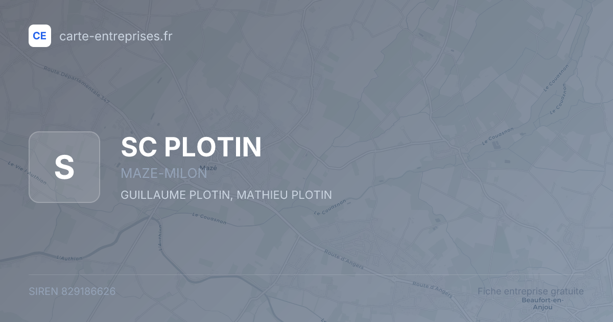 SC PLOTIN — 829186626 — fiche entreprise