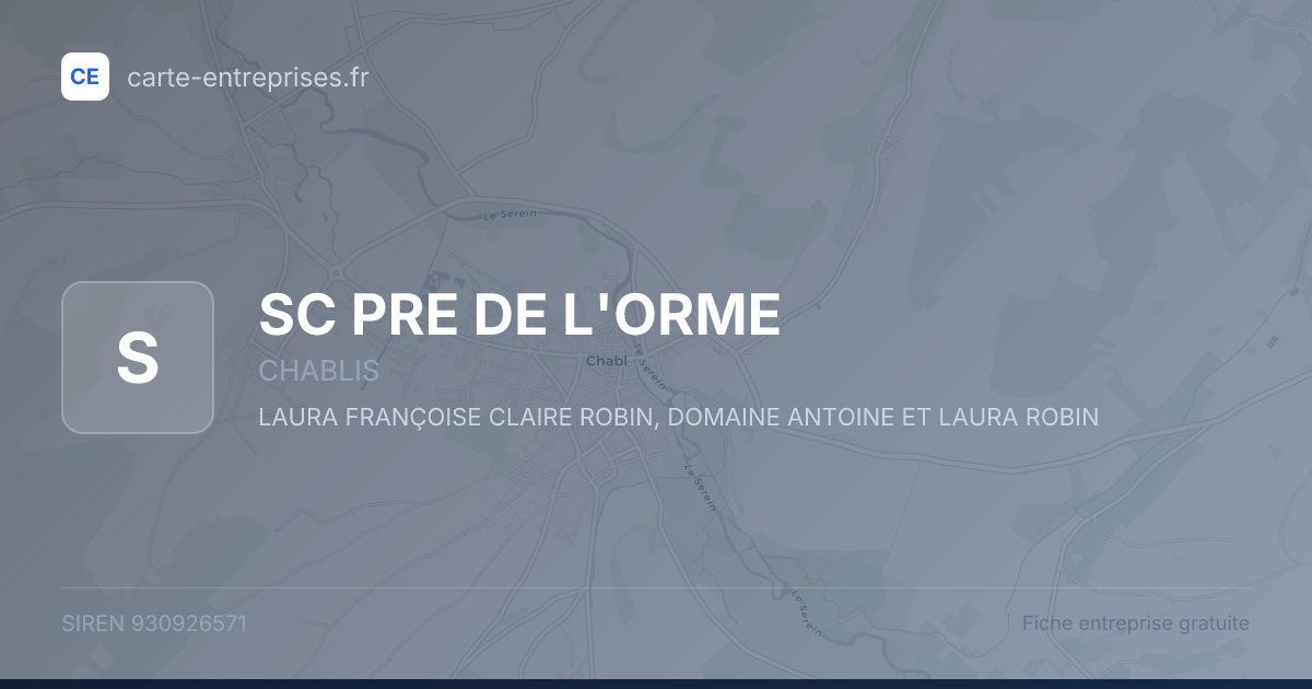 SC PRE DE L'ORME — 930926571 — fiche entreprise