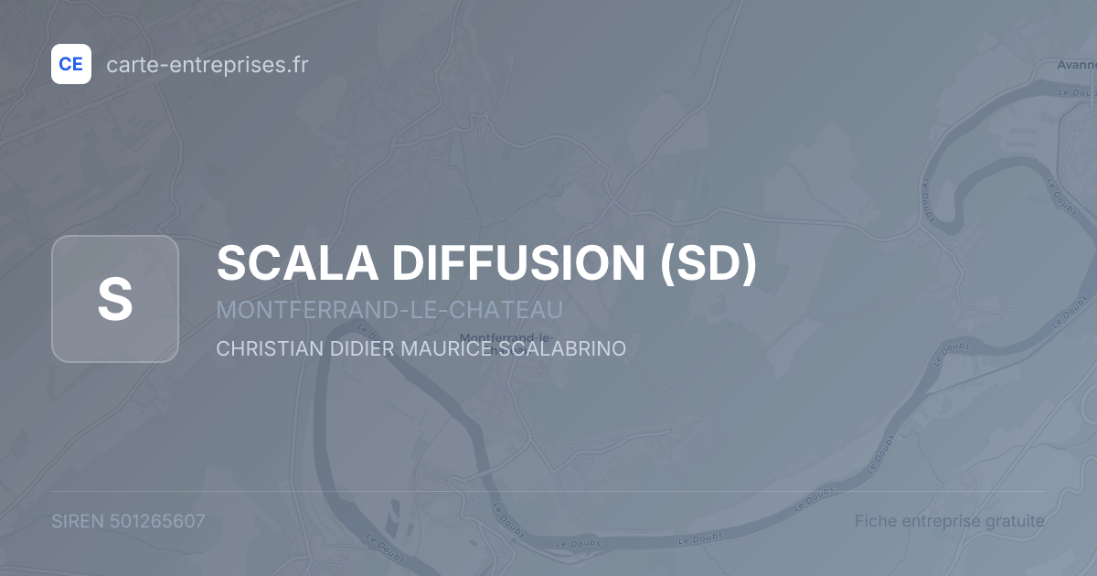 SCALA DIFFUSION (SD) — 501265607 — fiche entreprise