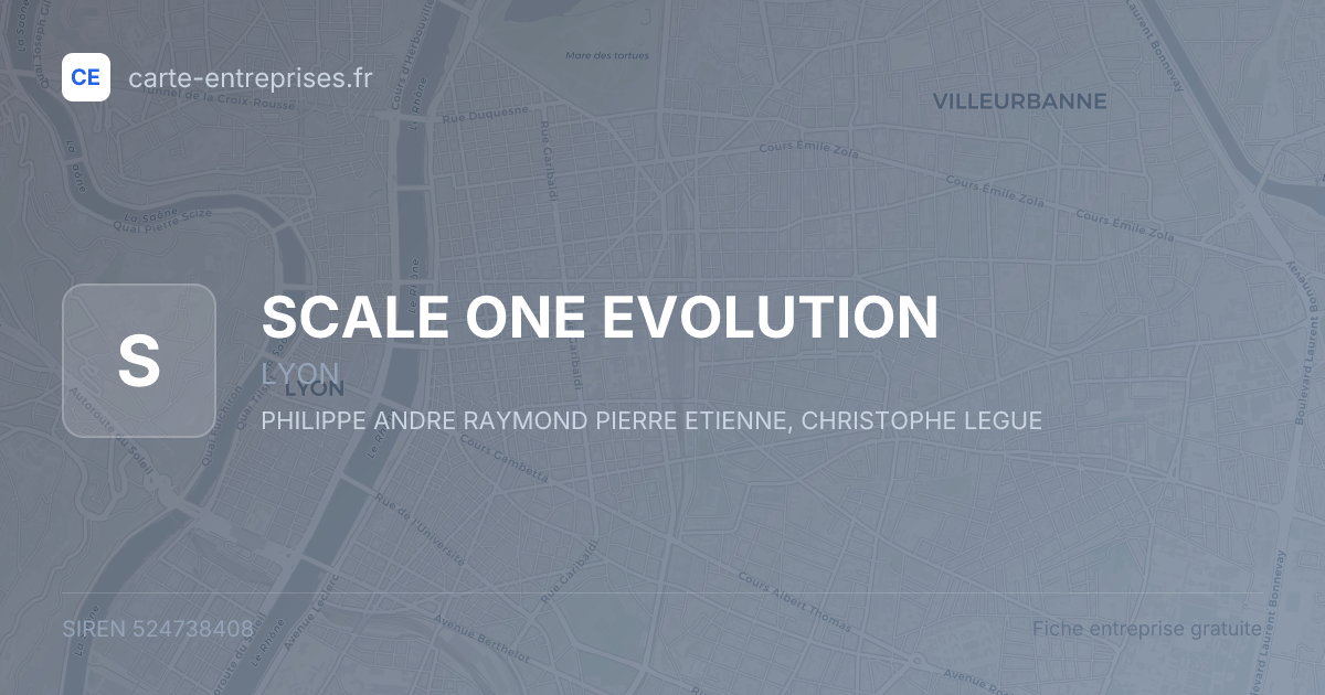 SCALE ONE EVOLUTION — 524738408 — fiche entreprise