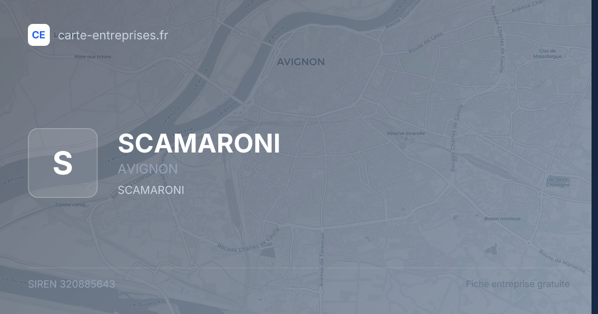 SCAMARONI — 320885643 — fiche entreprise