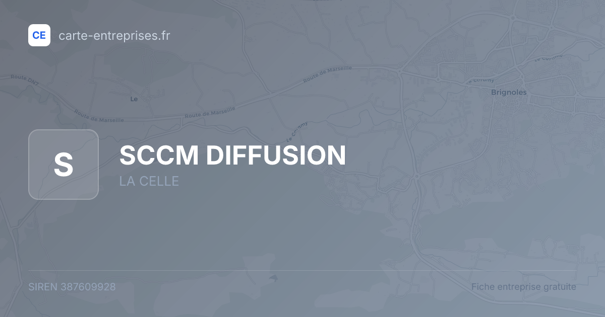 SCCM DIFFUSION — 387609928 — fiche entreprise