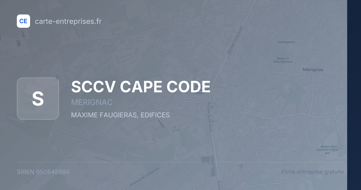 SCCV CAPE CODE — 950848994 — fiche entreprise