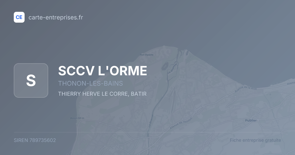 SCCV L'ORME — 789735602 — fiche entreprise