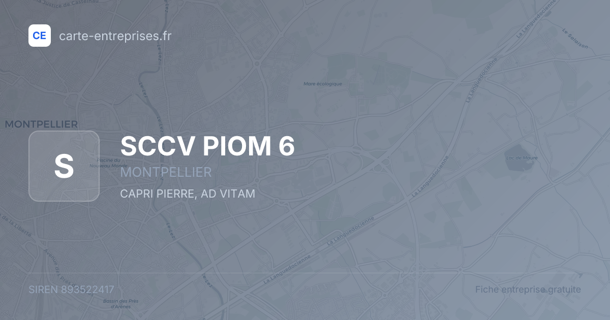 SCCV PIOM 6 — 893522417 — fiche entreprise