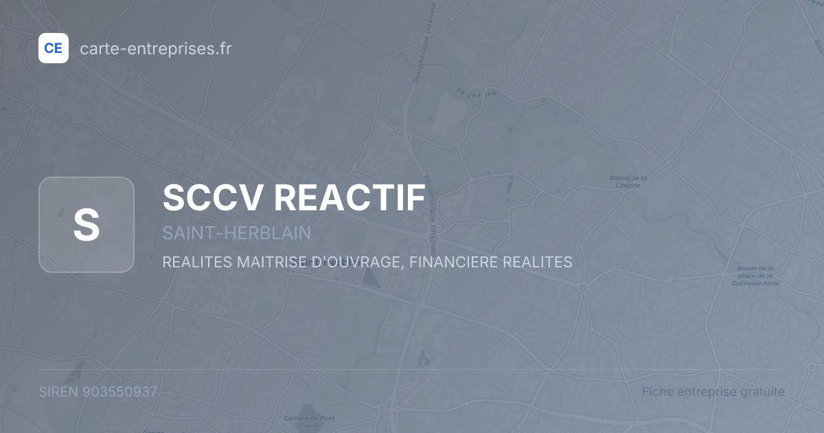 SCCV REACTIF — 903550937 — fiche entreprise