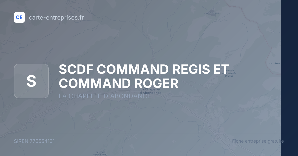 SCDF COMMAND REGIS ET COMMAND ROGER — 776554131 — fiche entreprise