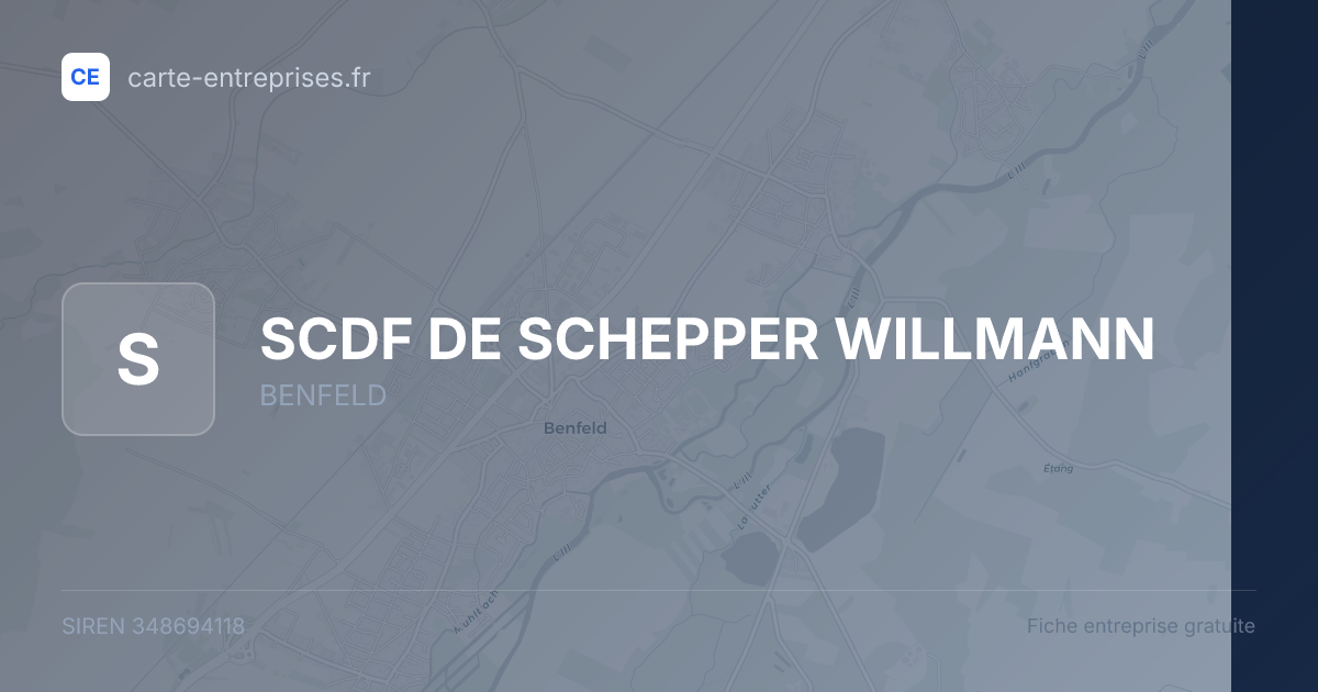 SCDF DE SCHEPPER WILLMANN — 348694118 — fiche entreprise