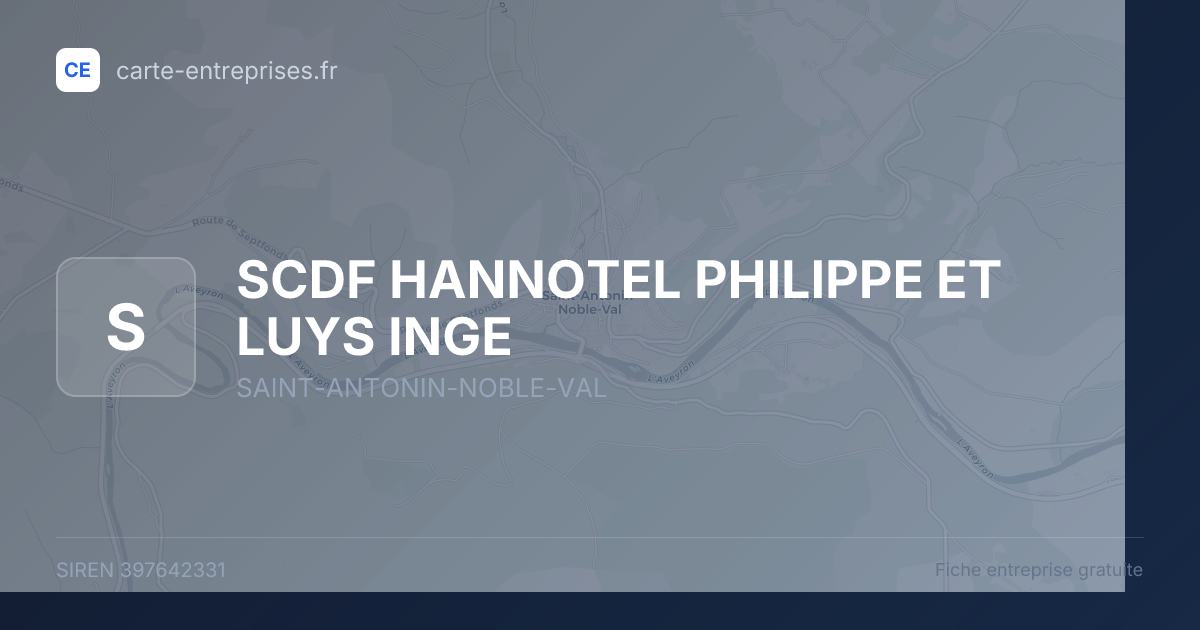 SCDF HANNOTEL PHILIPPE ET LUYS INGE — 397642331 — fiche entreprise