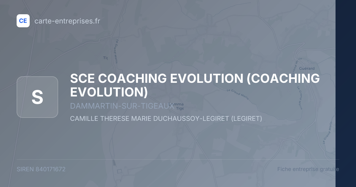 SCE COACHING EVOLUTION (COACHING EVOLUTION) — 840171672 — fiche entreprise