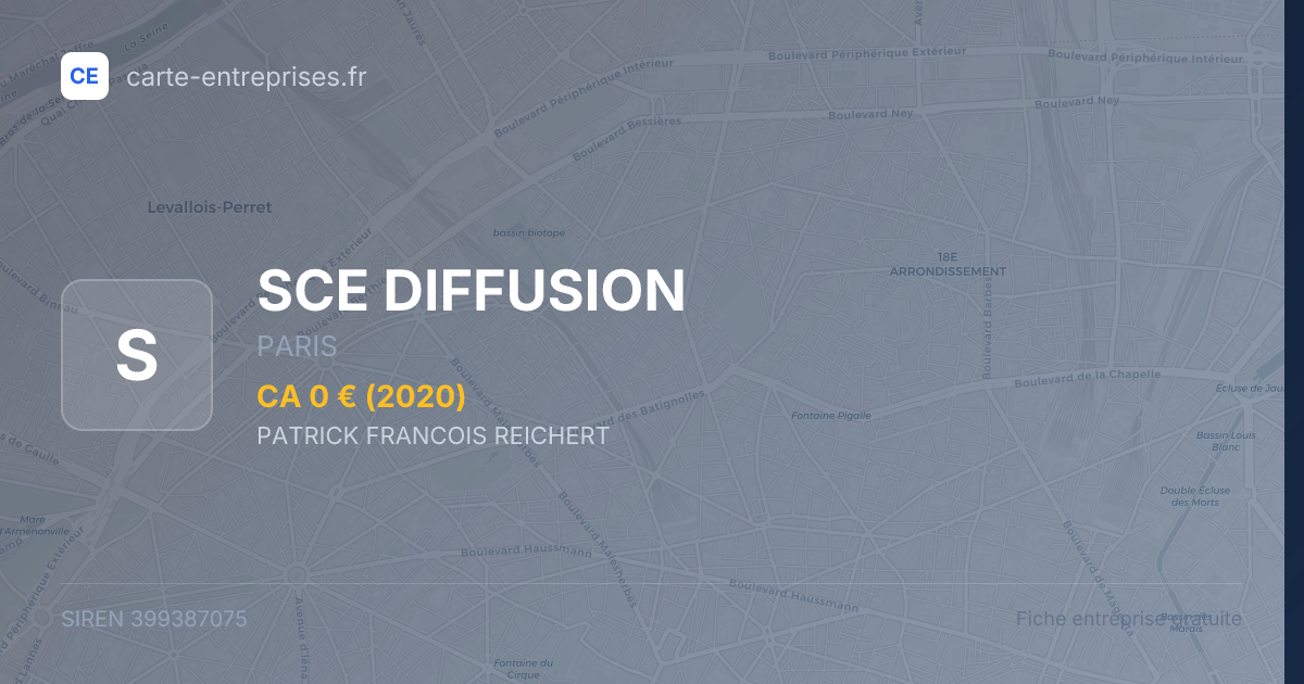 SCE DIFFUSION — 399387075 — fiche entreprise