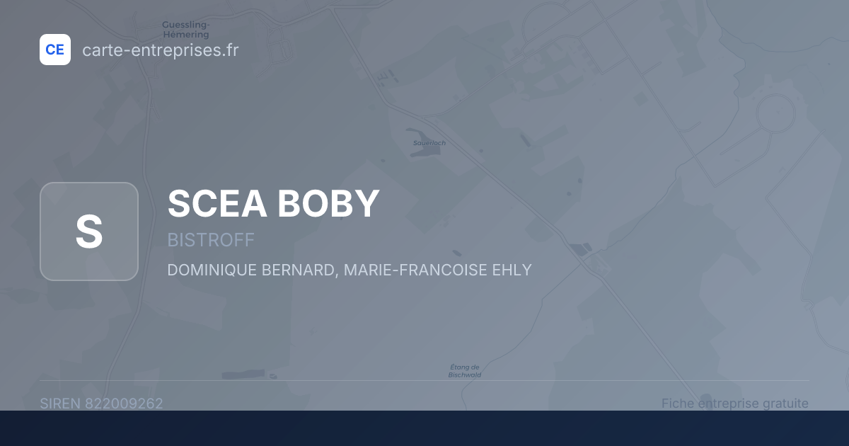 SCEA BOBY — 822009262 — fiche entreprise