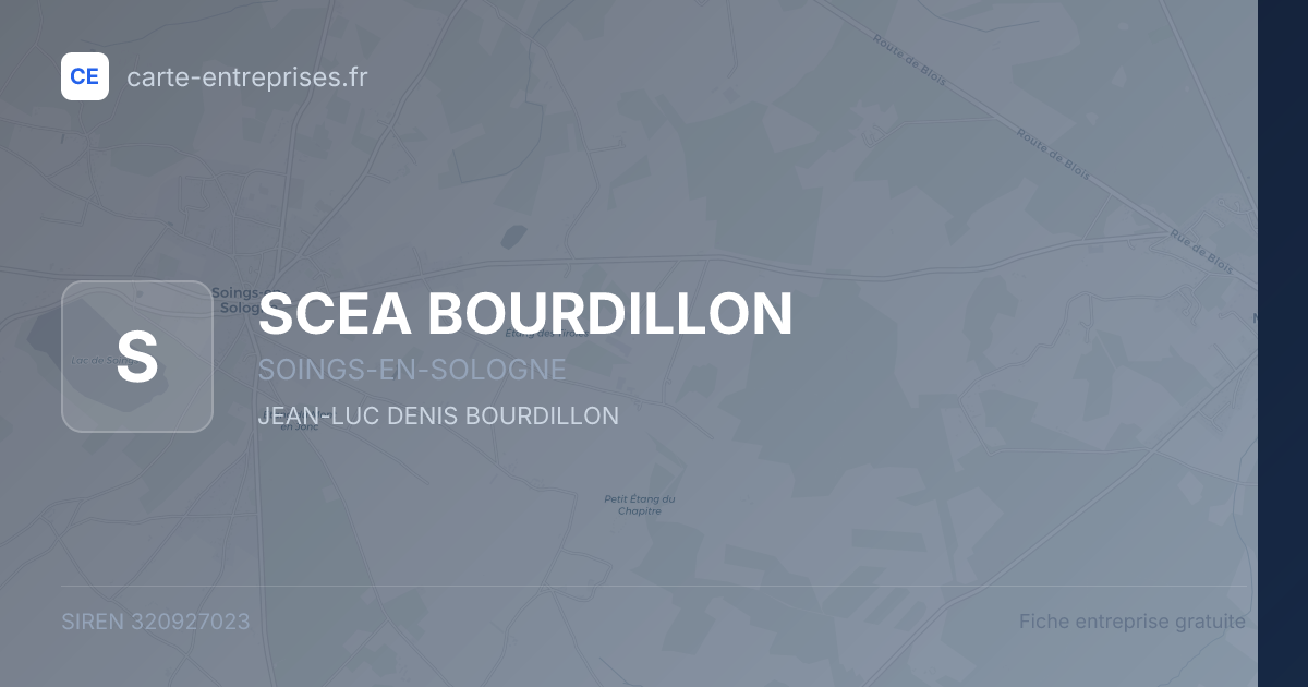 SCEA BOURDILLON — 320927023 — fiche entreprise