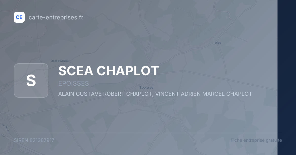 SCEA CHAPLOT — 821387917 — fiche entreprise