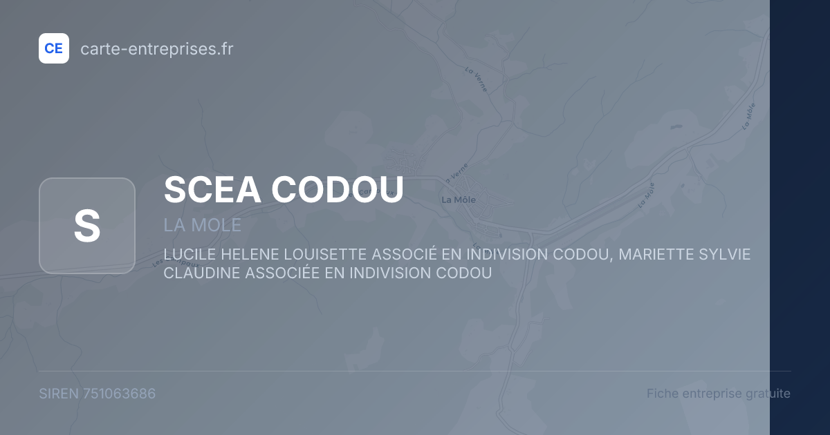 SCEA CODOU — 751063686 — fiche entreprise