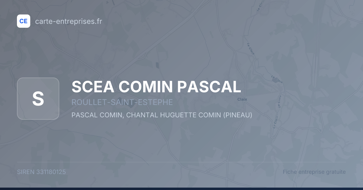 SCEA COMIN PASCAL — 331180125 — fiche entreprise
