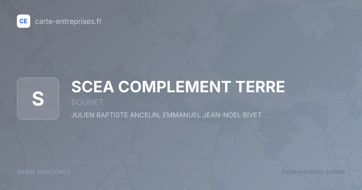 SCEA COMPLEMENT TERRE — 490470663 — fiche entreprise