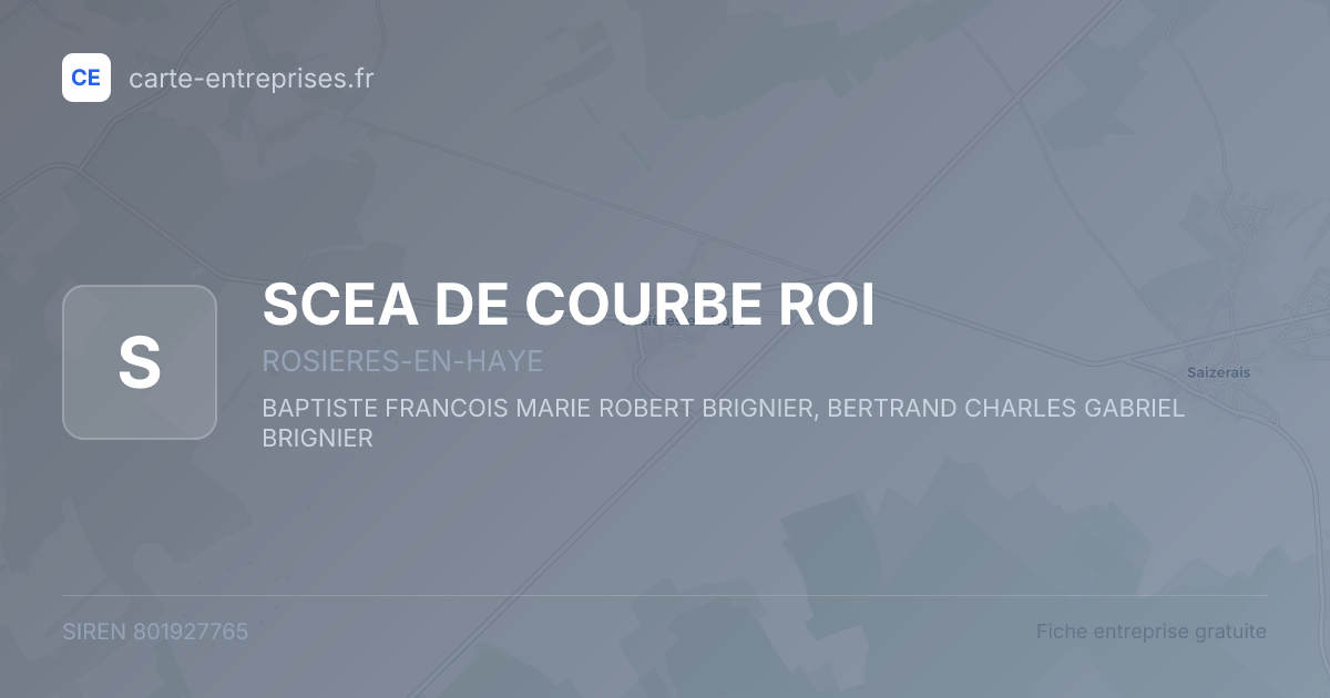 SCEA DE COURBE ROI — 801927765 — fiche entreprise