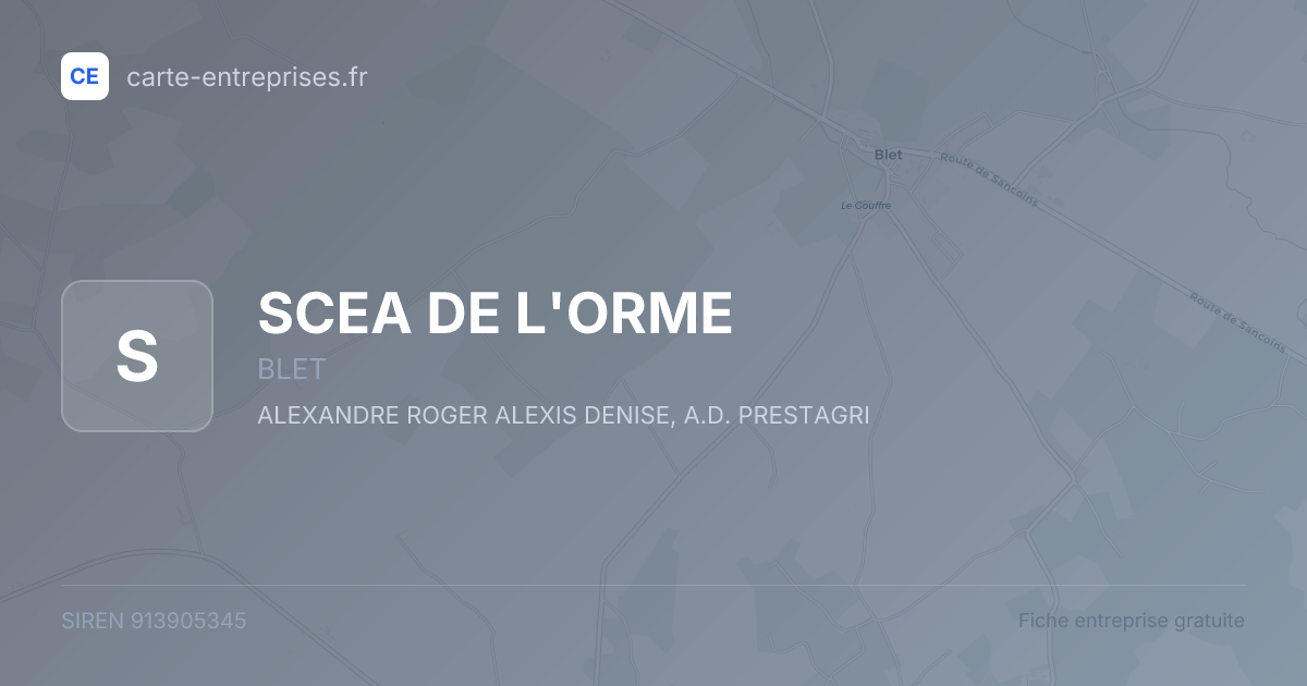 SCEA DE L'ORME — 913905345 — fiche entreprise