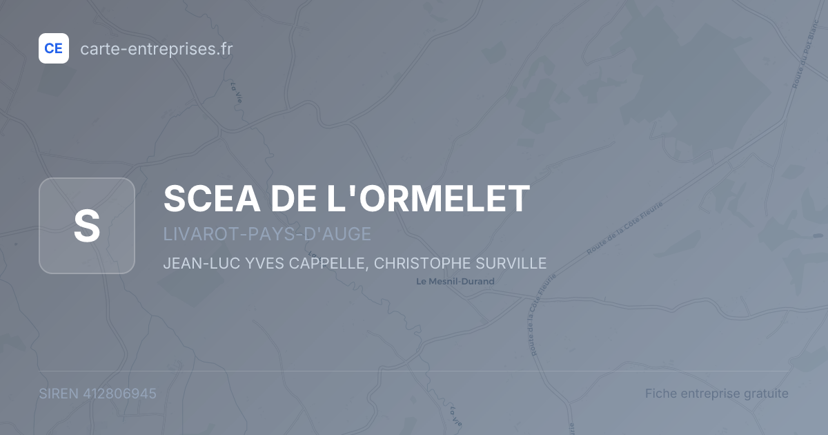 SCEA DE L'ORMELET — 412806945 — fiche entreprise