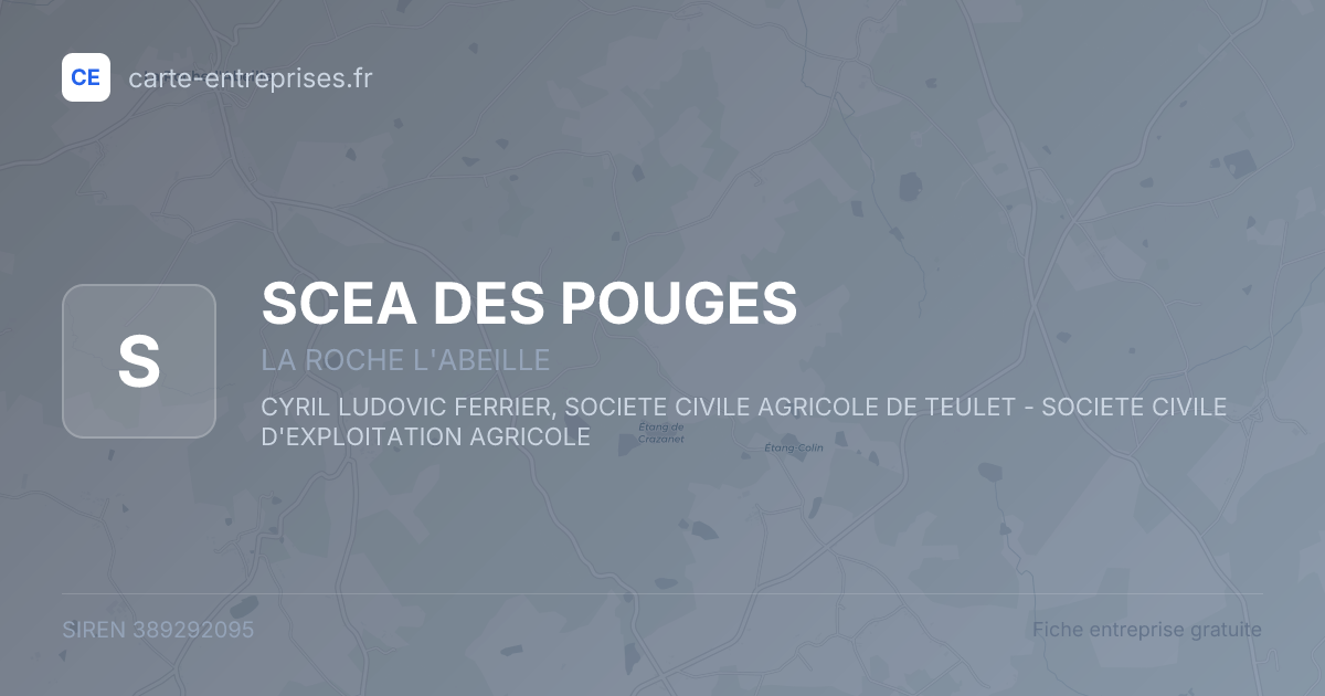 SCEA DES POUGES — 389292095 — fiche entreprise
