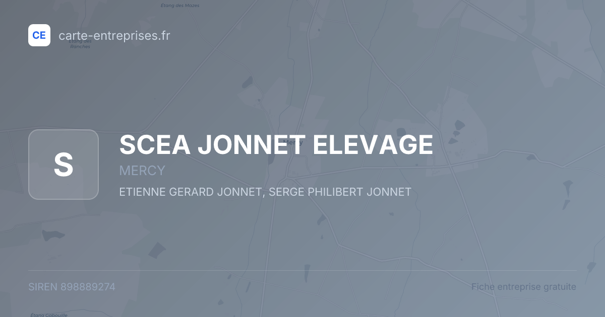 SCEA JONNET ELEVAGE — 898889274 — fiche entreprise