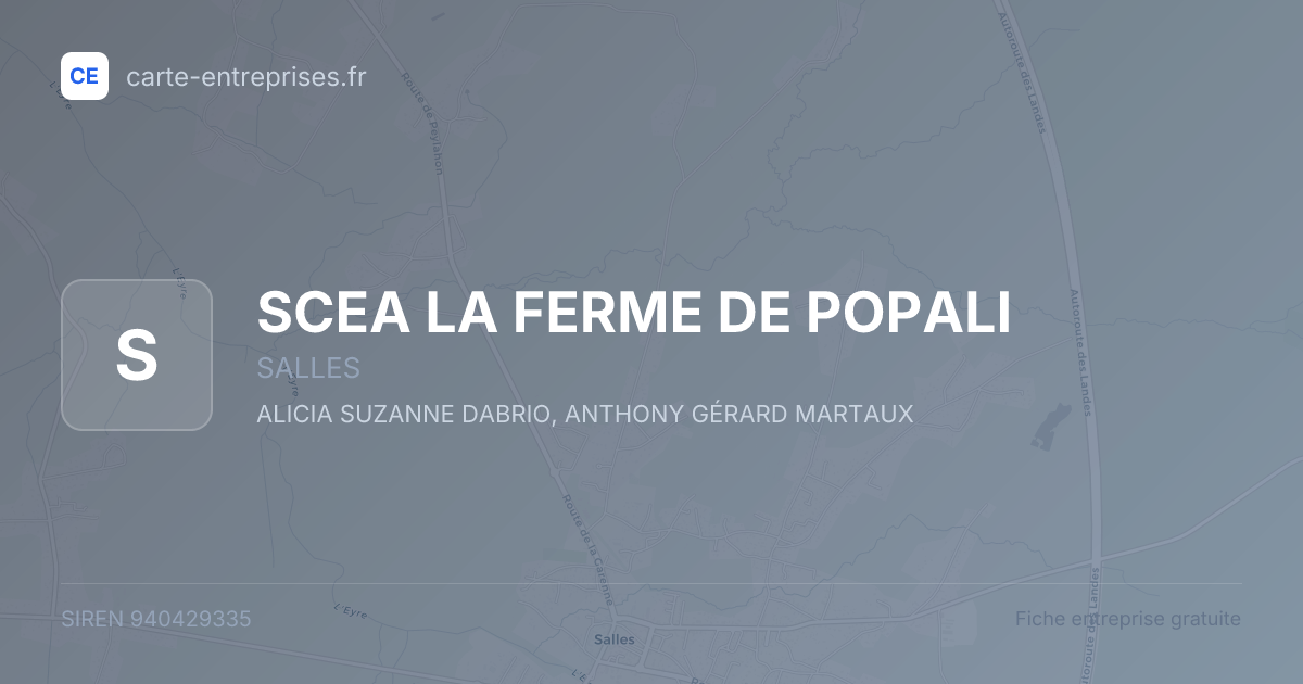 SCEA LA FERME DE POPALI — 940429335 — fiche entreprise