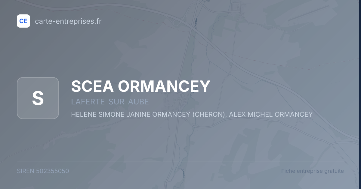 SCEA ORMANCEY — 502355050 — fiche entreprise
