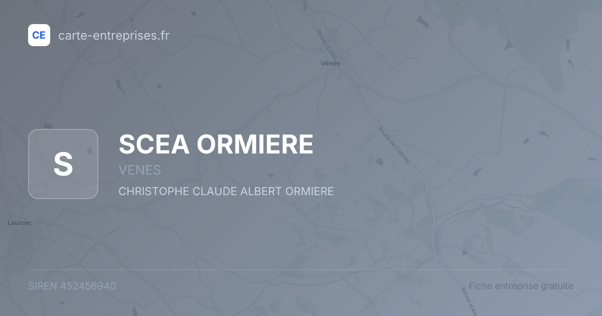 SCEA ORMIERE — 452456940 — fiche entreprise