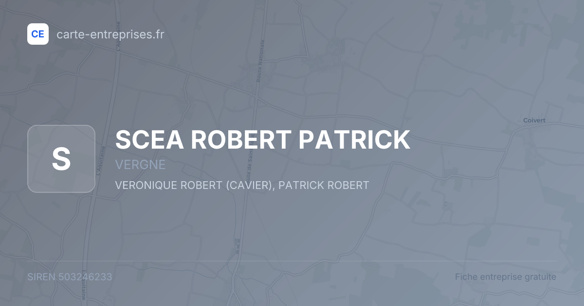 SCEA ROBERT PATRICK — 503246233 — fiche entreprise