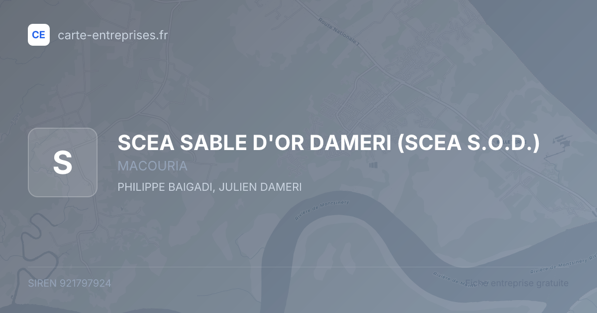 SCEA SABLE D'OR DAMERI (SCEA S.O.D.) — 921797924 — fiche entreprise