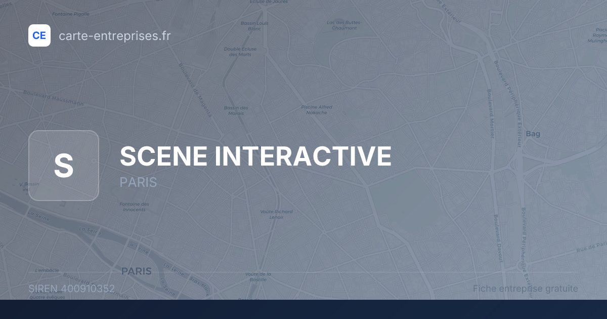 SCENE INTERACTIVE — 400910352 — fiche entreprise