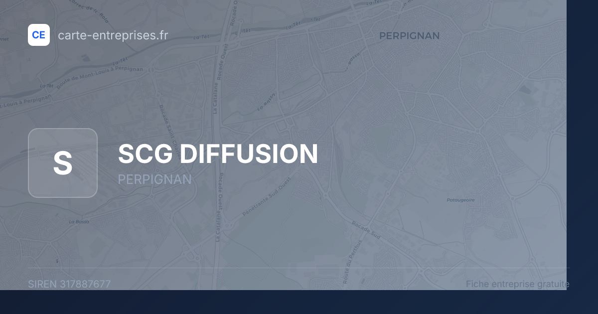 SCG DIFFUSION — 317887677 — fiche entreprise
