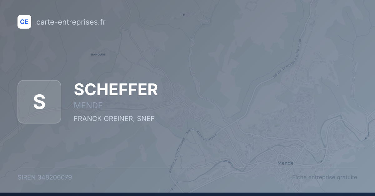 SCHEFFER — 348206079 — fiche entreprise