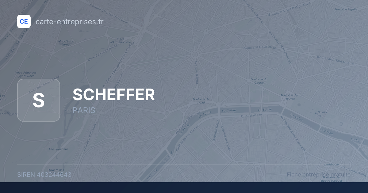 SCHEFFER — 403244643 — fiche entreprise
