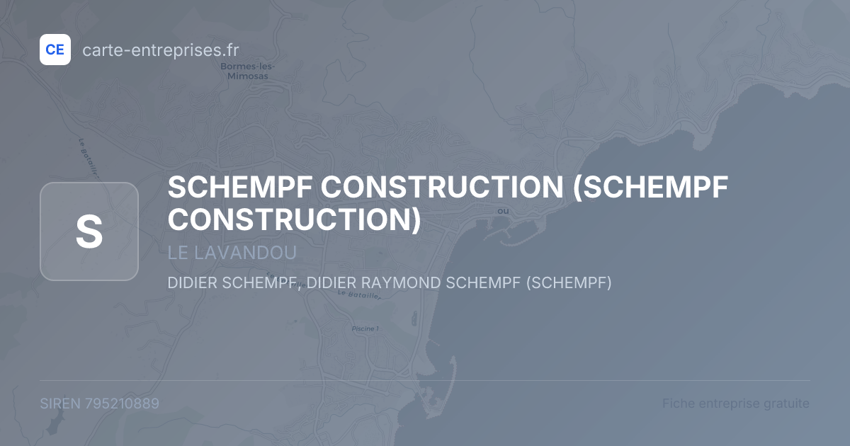 SCHEMPF CONSTRUCTION — 795210889 — fiche entreprise