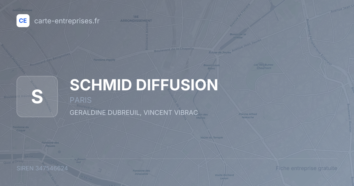 SCHMID DIFFUSION — 347546624 — fiche entreprise