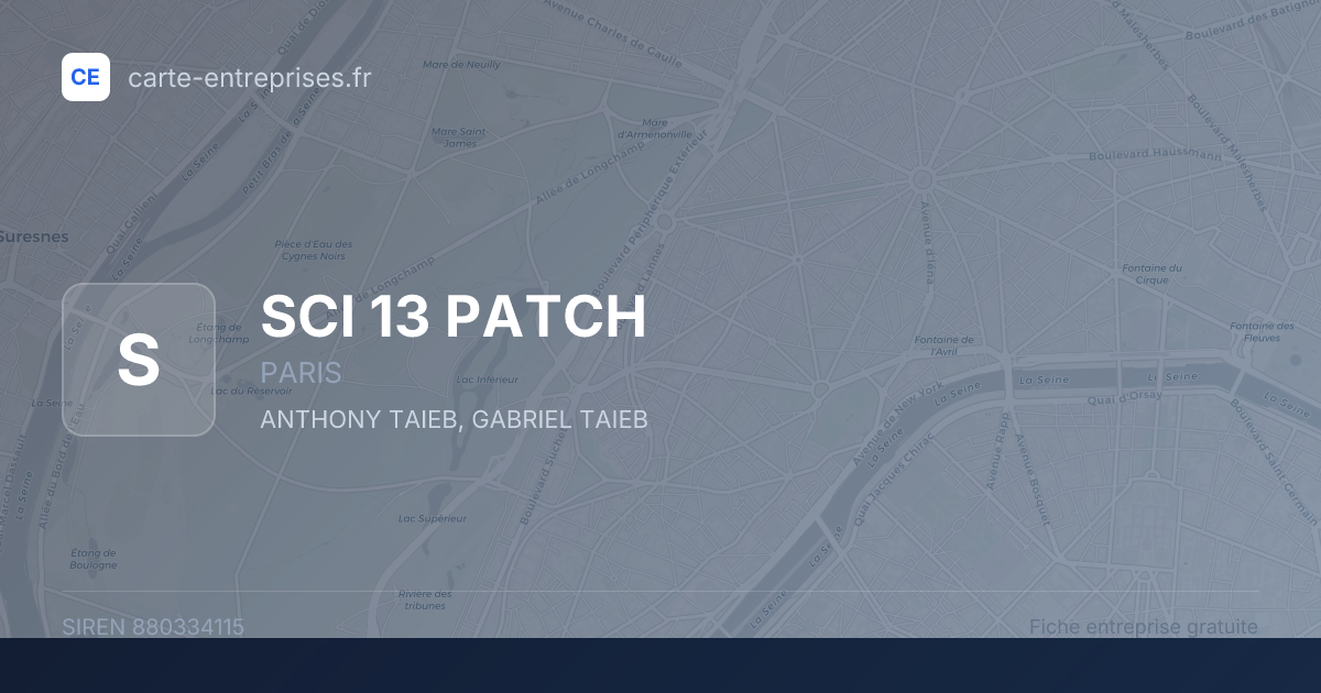 SCI 13 PATCH — 880334115 — fiche entreprise