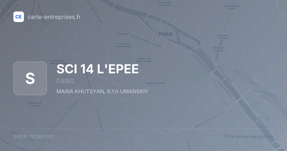SCI 14 L'EPEE — 752805952 — fiche entreprise