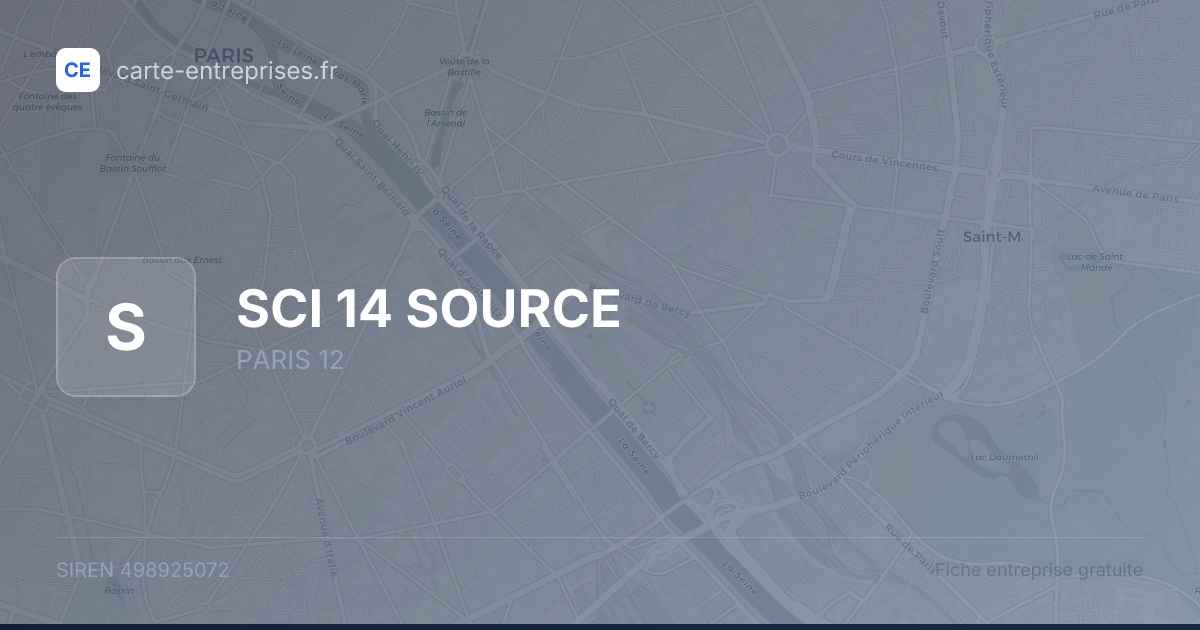 SCI 14 SOURCE — 498925072 — fiche entreprise