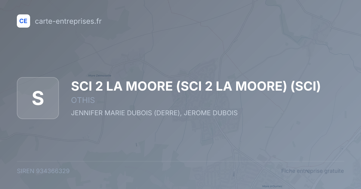 SCI 2 LA MOORE (SCI 2 LA MOORE) (SCI) — 934366329 — fiche entreprise