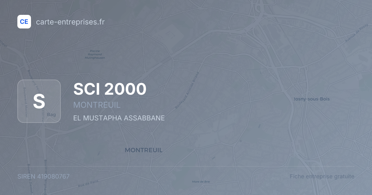 SCI 2000 — 419080767 — fiche entreprise
